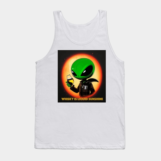 Whisky Alien Tank Top by RetroTjoshak